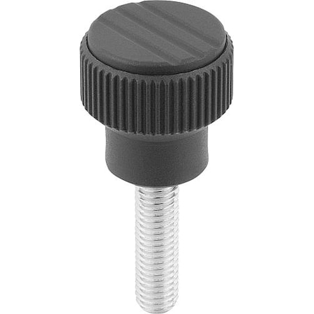 Kipp Knurled Knobs, external thread, metric K0247.105X12